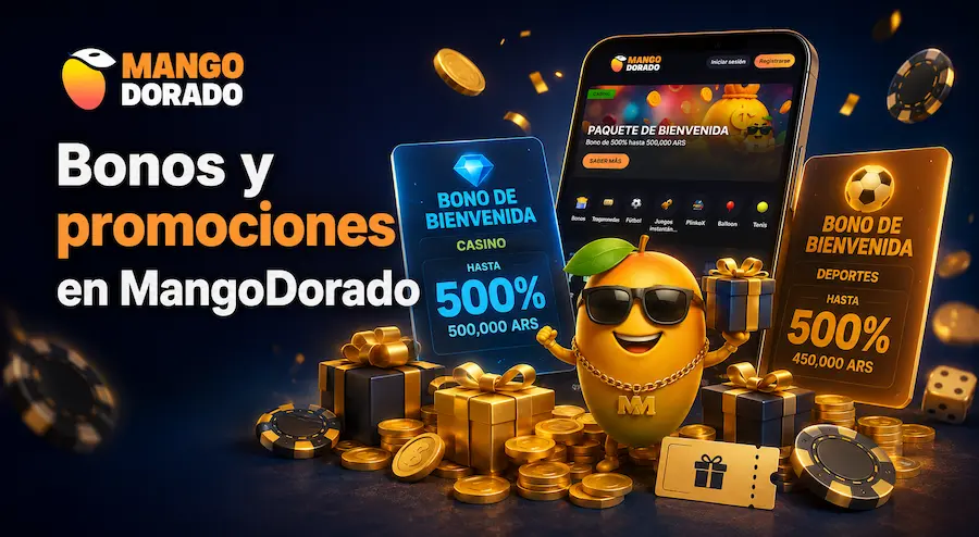 Bonos y promociones en MangoDorado con regalos, monedas y paneles de casino online